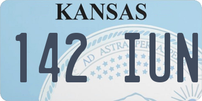 KS license plate 142IUN