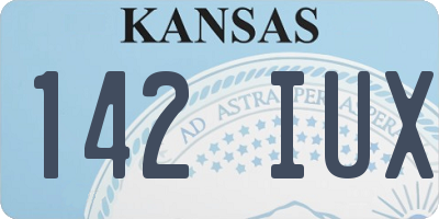 KS license plate 142IUX