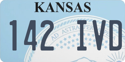 KS license plate 142IVD