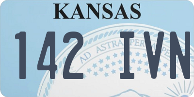 KS license plate 142IVN