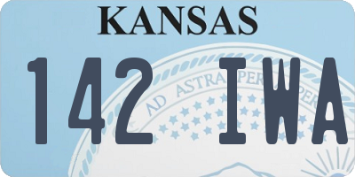 KS license plate 142IWA