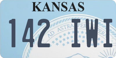 KS license plate 142IWI