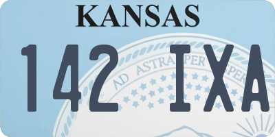 KS license plate 142IXA