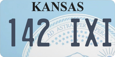 KS license plate 142IXI