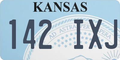 KS license plate 142IXJ