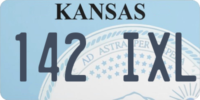 KS license plate 142IXL