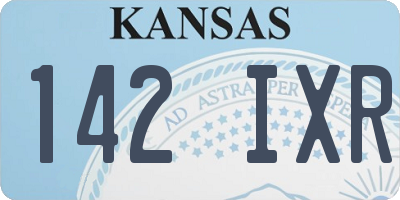 KS license plate 142IXR