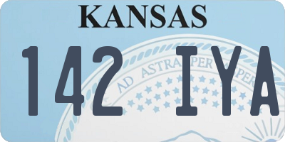 KS license plate 142IYA