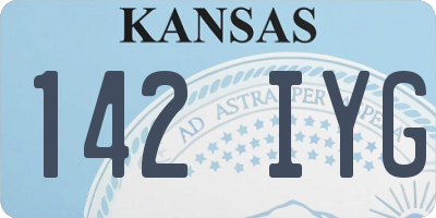 KS license plate 142IYG
