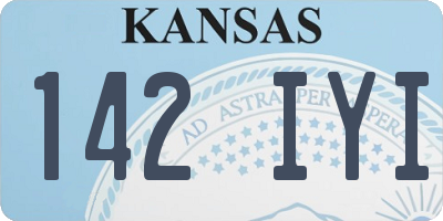 KS license plate 142IYI