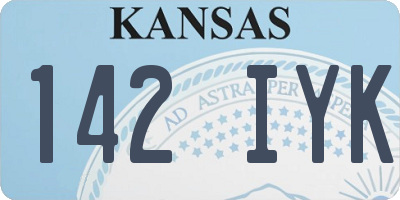 KS license plate 142IYK