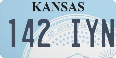 KS license plate 142IYN