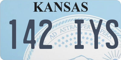 KS license plate 142IYS