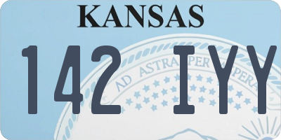KS license plate 142IYY