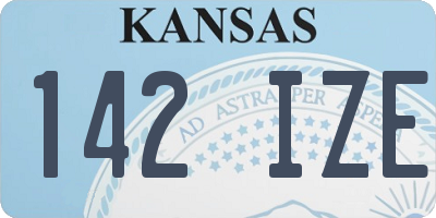 KS license plate 142IZE