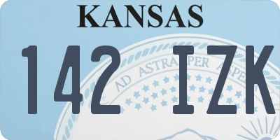 KS license plate 142IZK