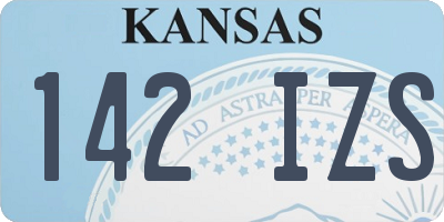 KS license plate 142IZS