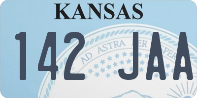 KS license plate 142JAA