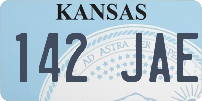 KS license plate 142JAE