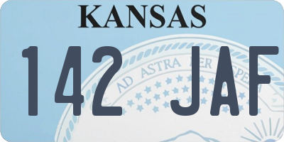 KS license plate 142JAF