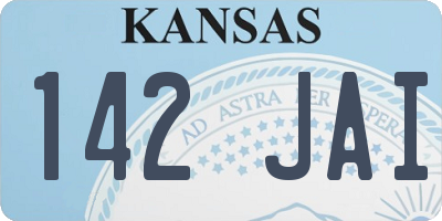 KS license plate 142JAI