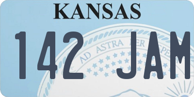 KS license plate 142JAM