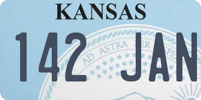 KS license plate 142JAN