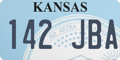 KS license plate 142JBA