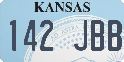 KS license plate 142JBB