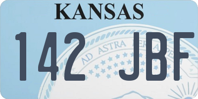 KS license plate 142JBF