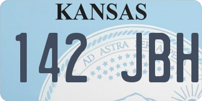 KS license plate 142JBH