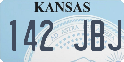 KS license plate 142JBJ