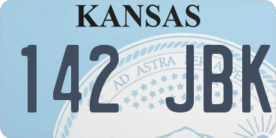 KS license plate 142JBK