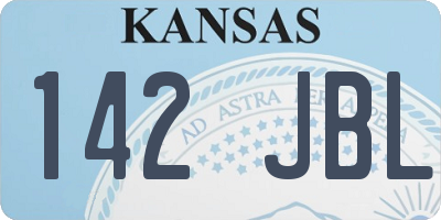 KS license plate 142JBL