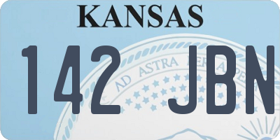 KS license plate 142JBN