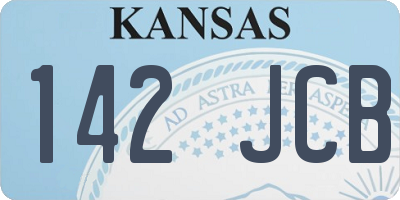 KS license plate 142JCB