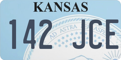 KS license plate 142JCE