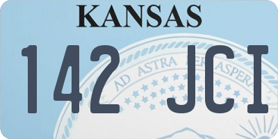 KS license plate 142JCI
