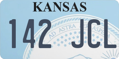 KS license plate 142JCL