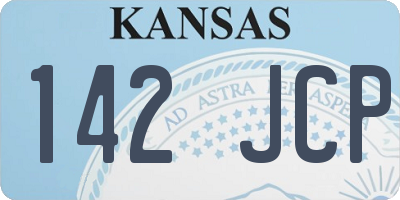 KS license plate 142JCP