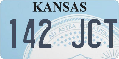 KS license plate 142JCT