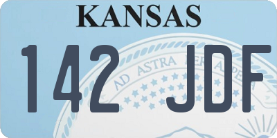 KS license plate 142JDF