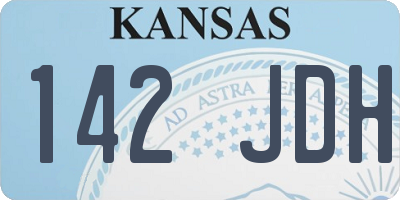 KS license plate 142JDH