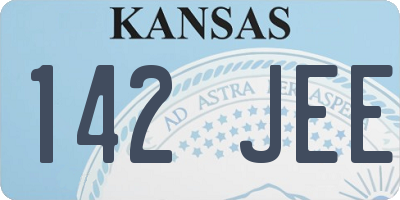 KS license plate 142JEE