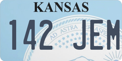 KS license plate 142JEM