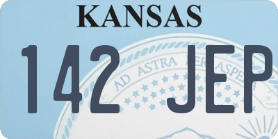 KS license plate 142JEP