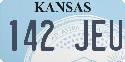 KS license plate 142JEU