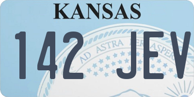 KS license plate 142JEV