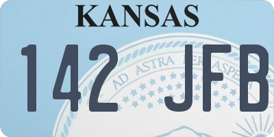 KS license plate 142JFB