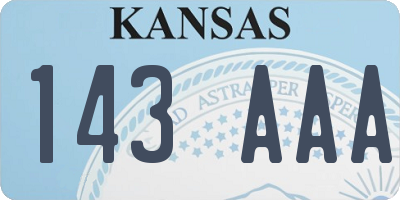 KS license plate 143AAA